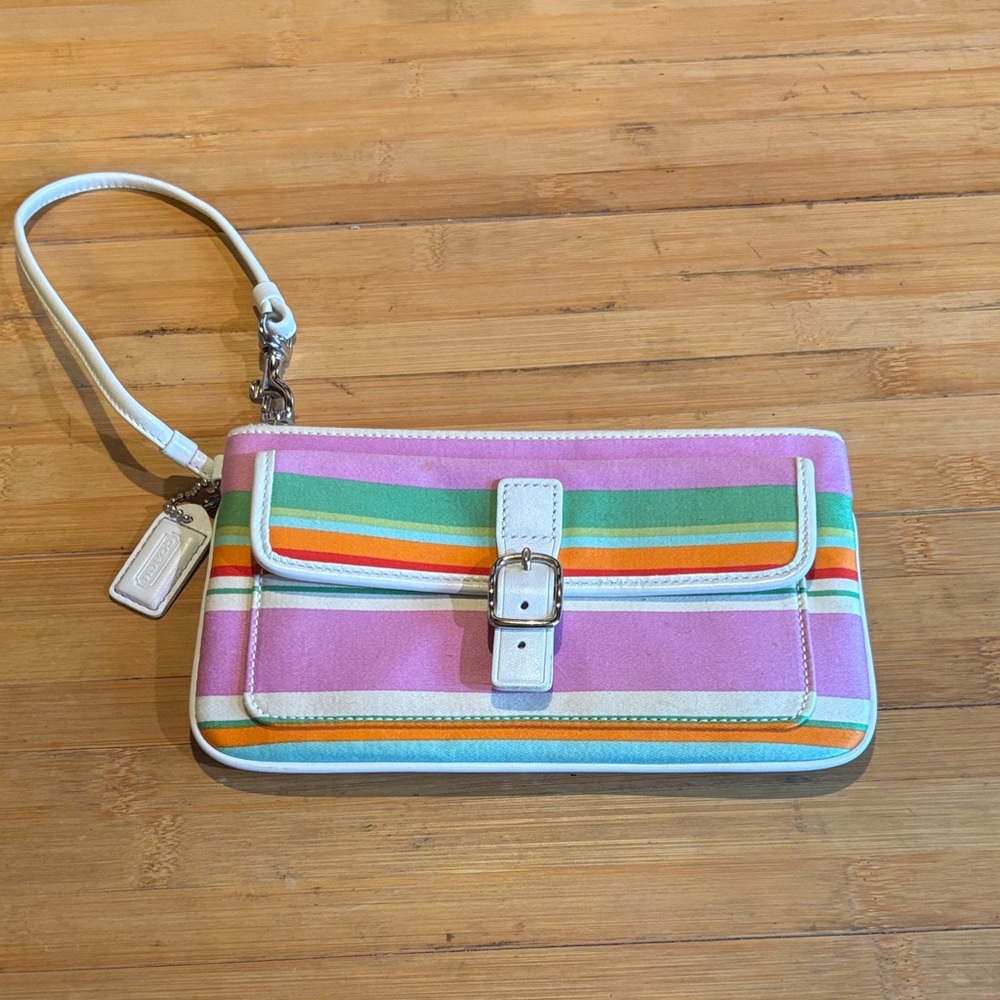 Coach Colorful Striped Women's Wristlet